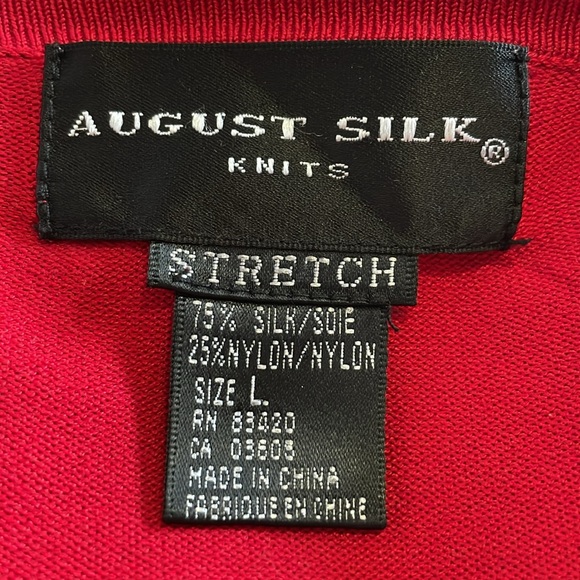 August Silk Knits Red Cartigan Embroidery Sequins Sleeve Back Floral Designs - Picture 11 of 12